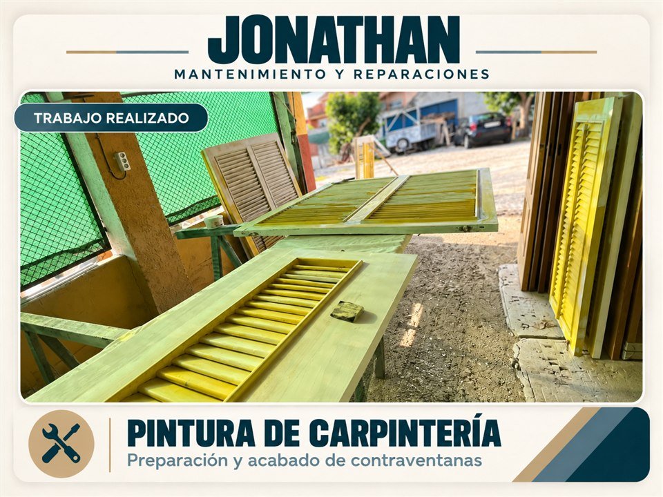 Pintura de contraventanas. Preparación y pintura de contraventanas de madera.